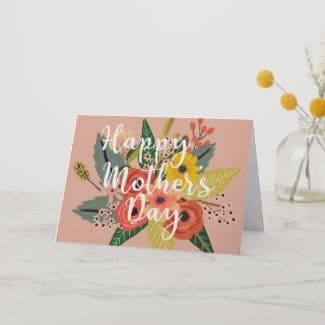 Multicolored Abstract Flower Mother's Day Card