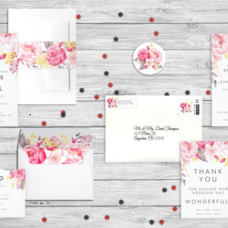 A New Zazzle Collection – Pink Peony Watercolor Wedding Invitations