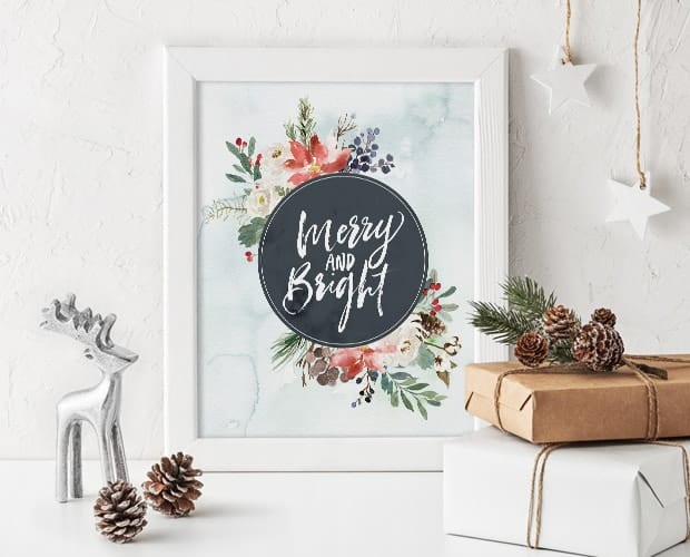 Free Instant Download Watercolor Christmas Print