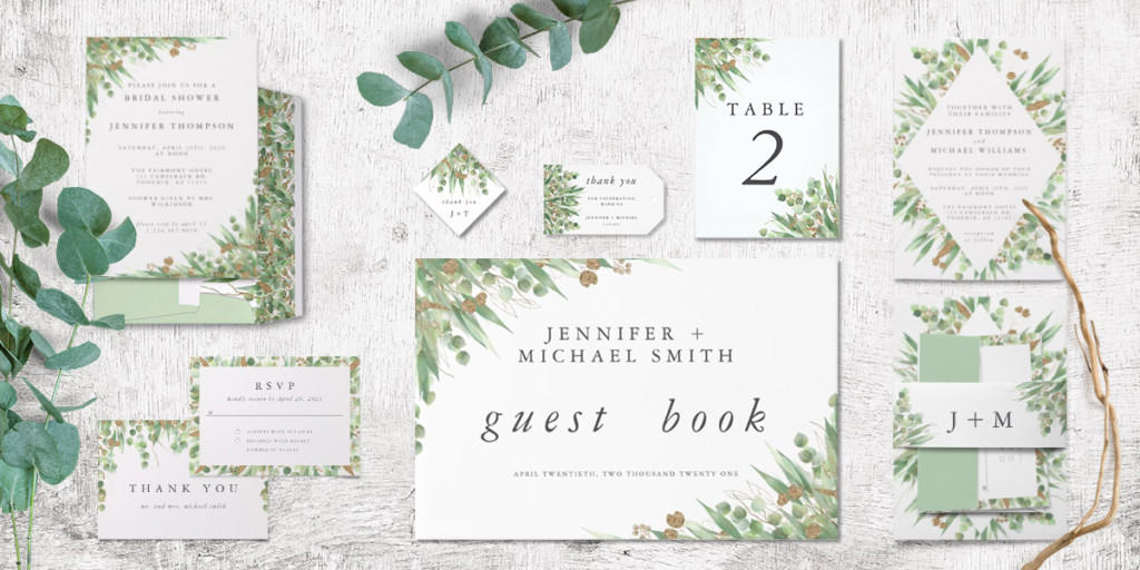 Eucalyptus Watercolor Wedding Invitations - zazzle wedding invitations