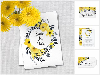 Yellow Flower Wedding Invitations on Zazzle