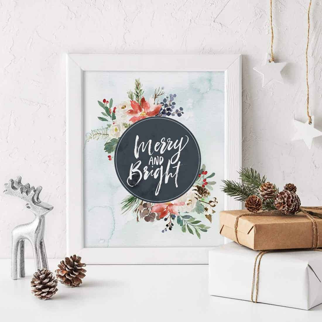 Free Instant Download Watercolor Christmas Print