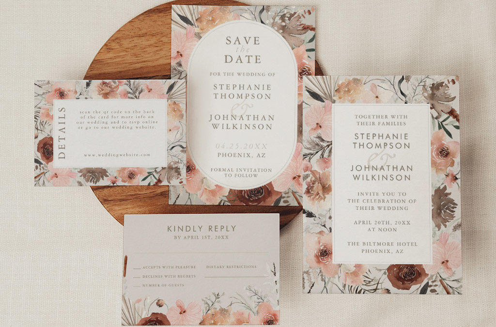 Autumn Watercolor Boho Floral Wedding Invitations on Zazzle