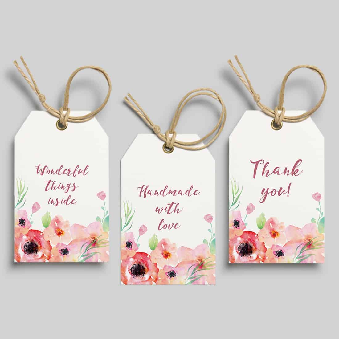 Free Printable Watercolor Flower Gift Tags from Eyestigmatic Design