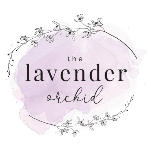 Lavender Watercolor Orchid Illustration Logo