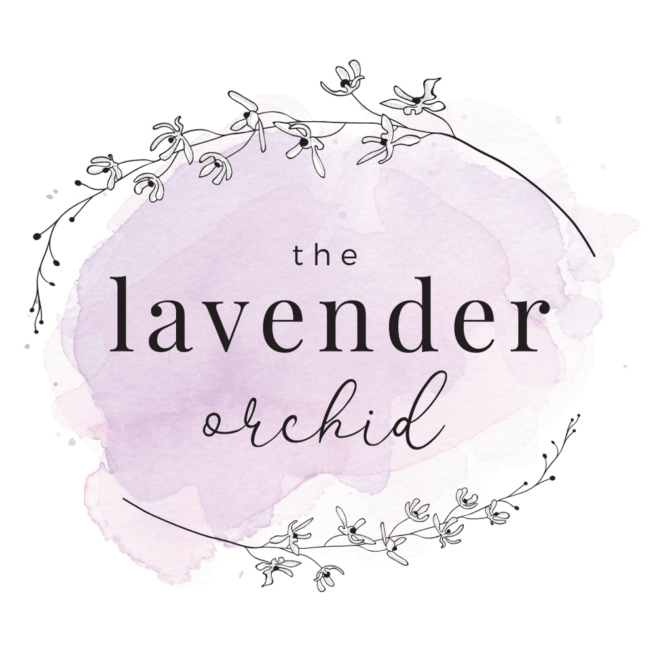Lavender Watercolor Orchid Illustration Logo