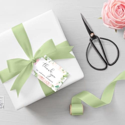 Pink Watercolor Floral Wedding Gift Tags - Eyestigmatic Design