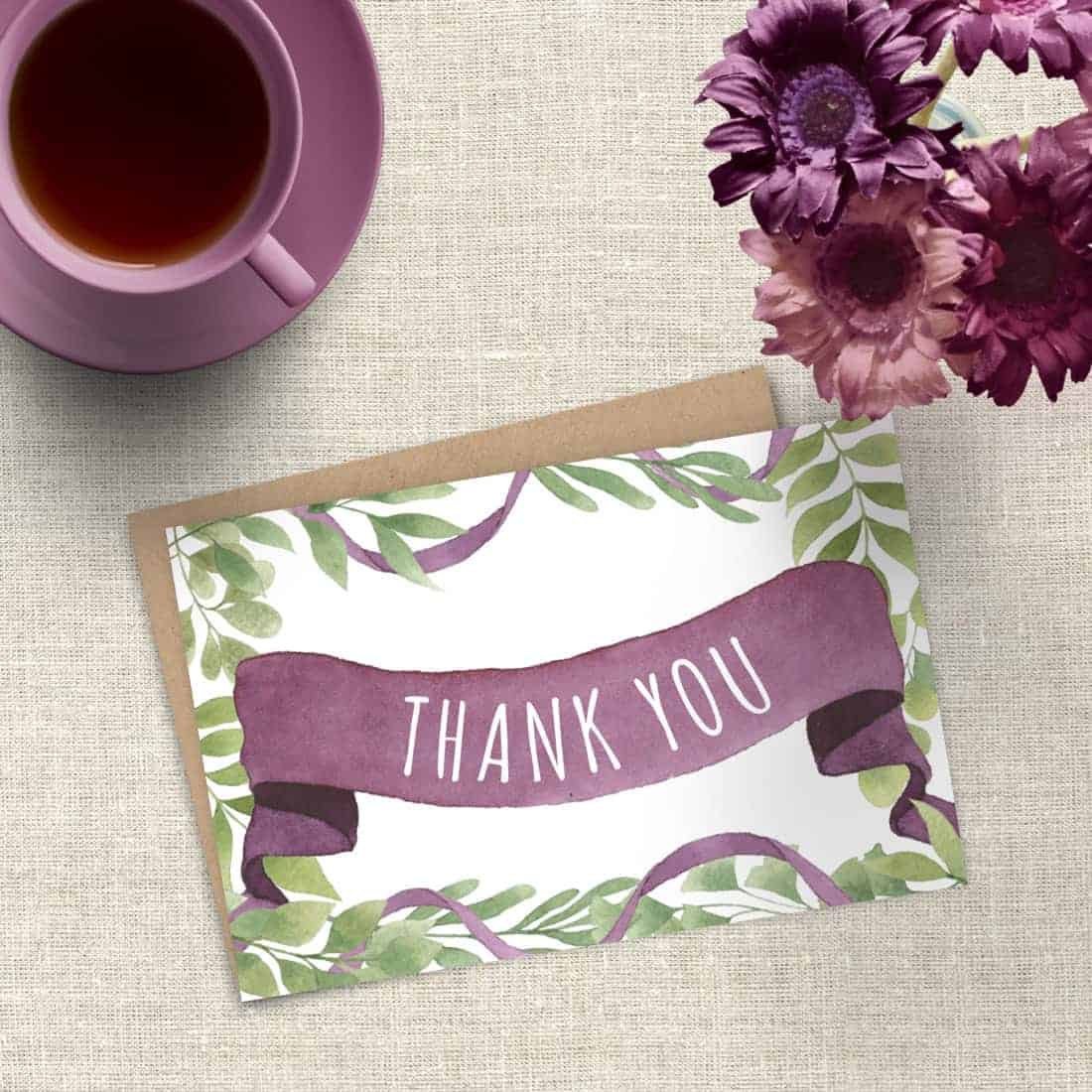 Free Printable Watercolor Thank You Card